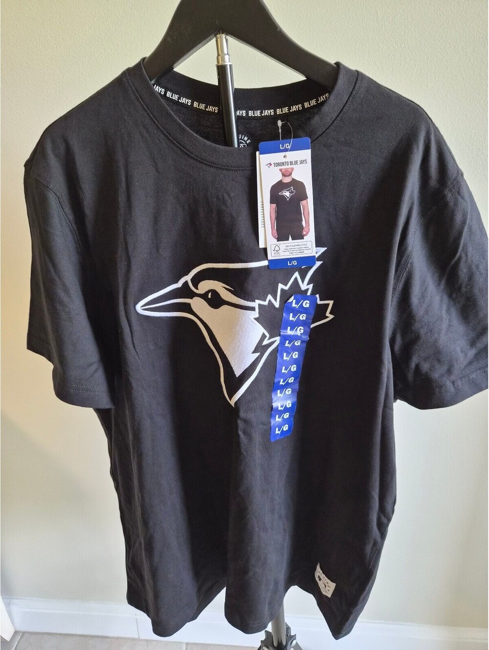 MLB Toronto Blue Jays Black Logo T-Shirt Large 0140